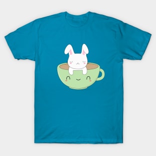 Kawaii Bunny and Coffee T-Shirt T-Shirt